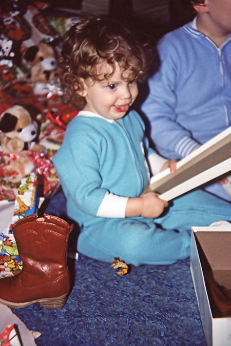 Becky at Christmas 1980
