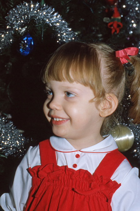 Becky and Christmas Tree, 1981