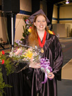 Becky in Cap and Gown with Flowers