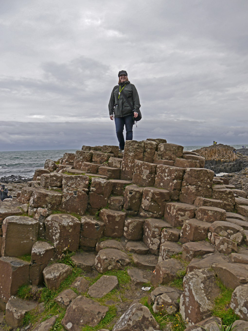 Becky on Top of Columns, Giant's Causeway - Northern Ireland, September 2015