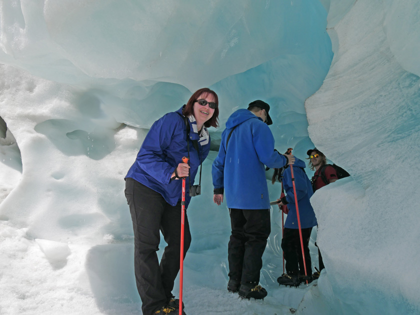 Becky About to Enter Franz Josef Glacier Tunnel