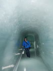 Becky in Jungfraujoch Ice Tunnel - Jungfrau Summit, Swiss Alps, April 2016