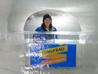 Becky in Jungfraujoch Ice Palace - Jungfrau Summit, Swiss Alps, April 2016
