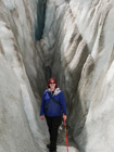 Becky About to Enter Franz Josef Glacier Crevasse