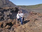 Becky & Jim at Steam Vent in Kilauea Iki Crater - Hawaii, Christmas 2014