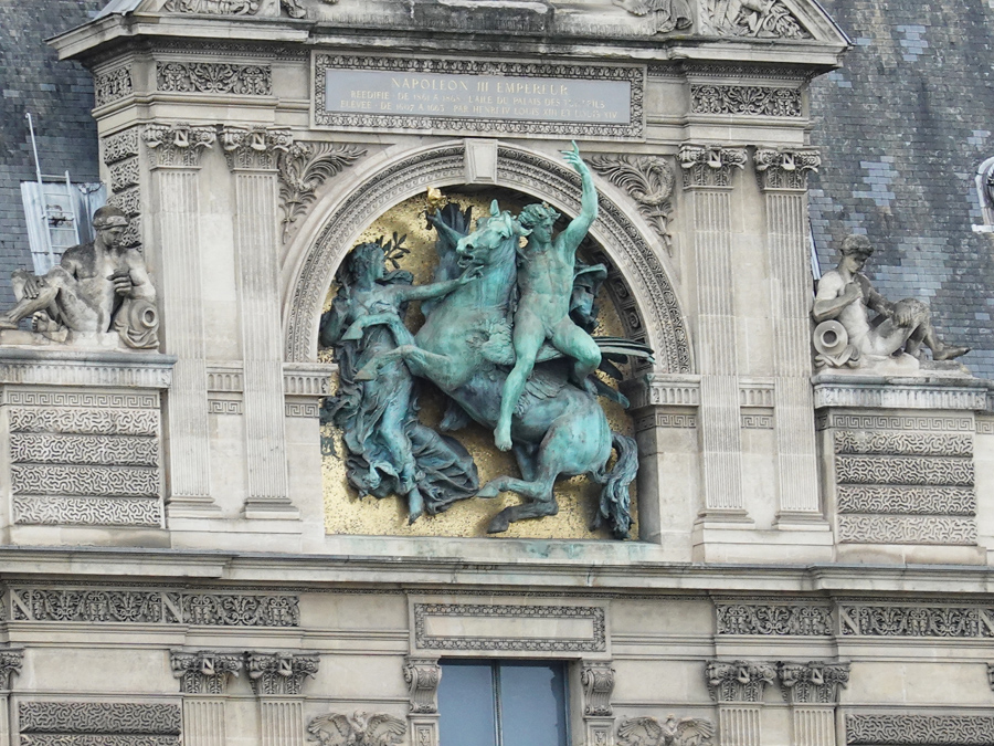 Statue (Apollo Riding Pegasus) on Guichets Lesdiguieres, Paris